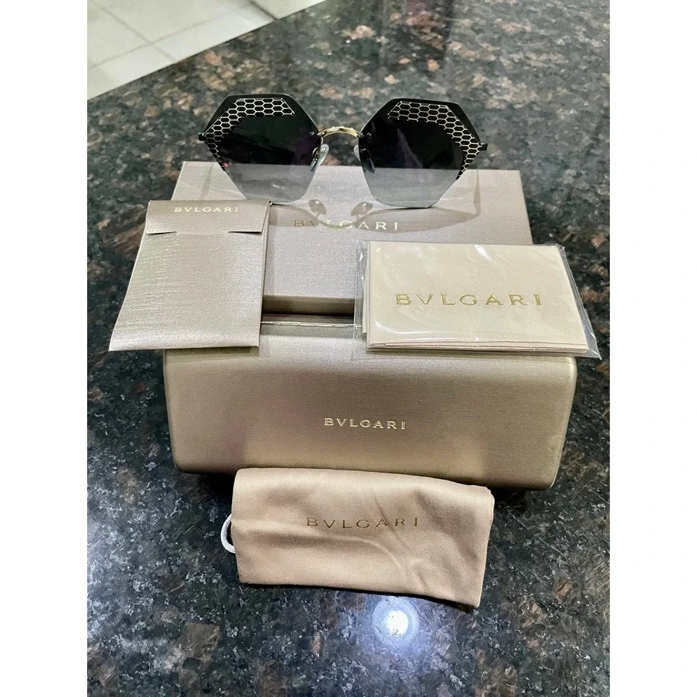 Bulgari Sunglasses Diamond shape lenses made in Italy Luxury‎ Sophisticated